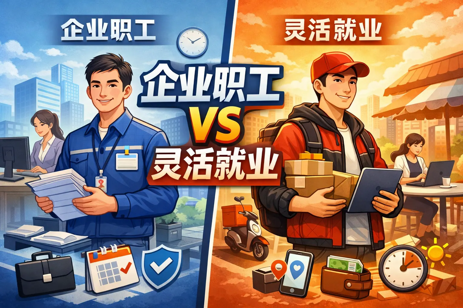 企业职工灵活就业的区别