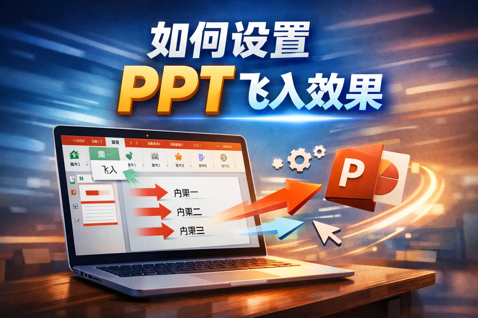 如何 设置ppt飞入