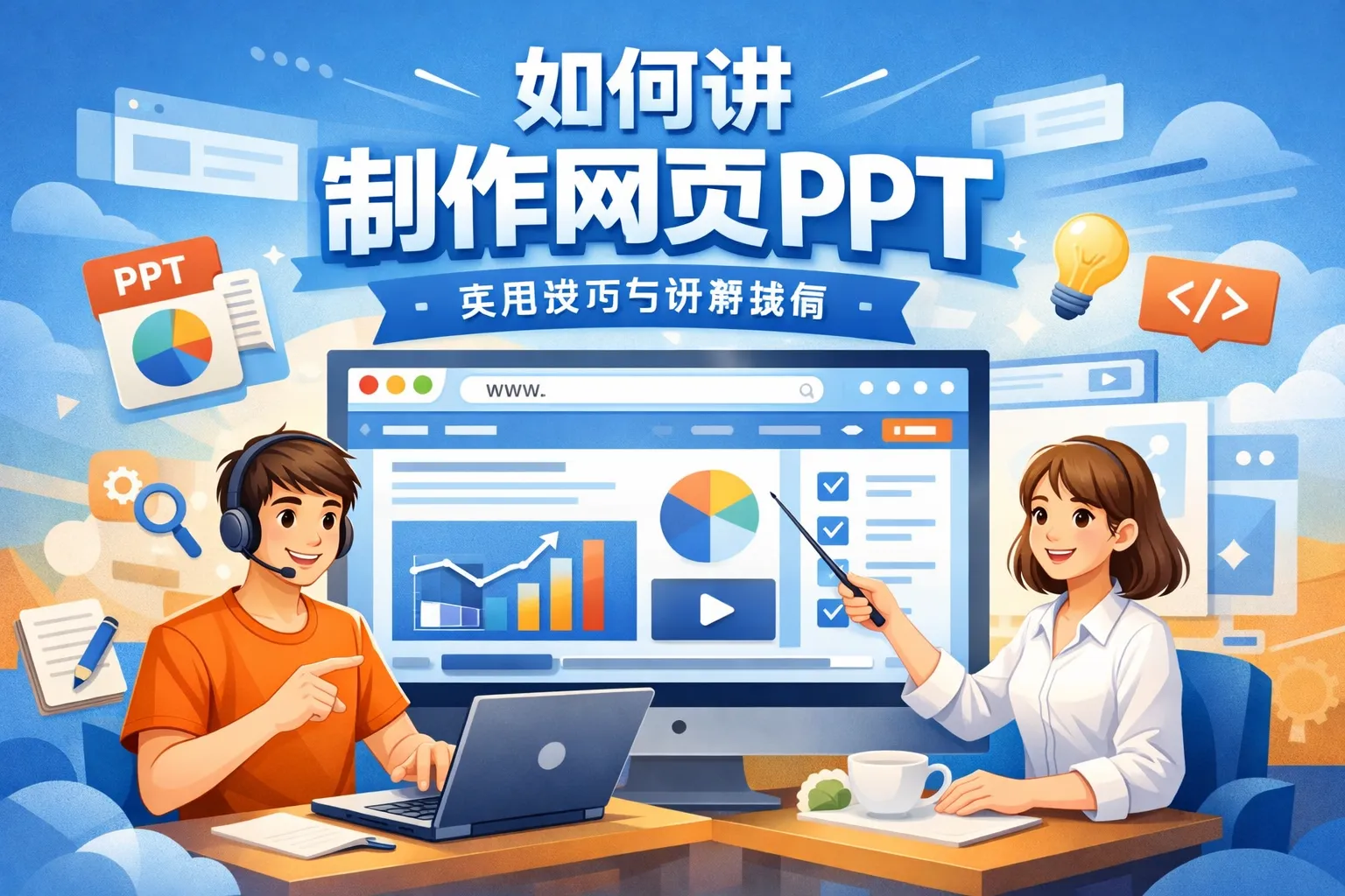 如何讲制作网页ppt