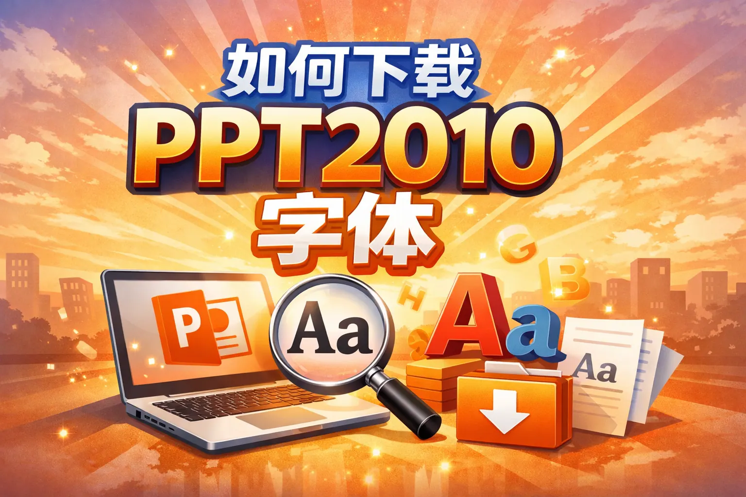 如何下载ppt2010字体