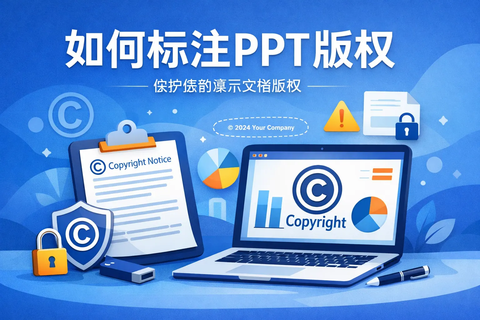 如何标注ppt版权