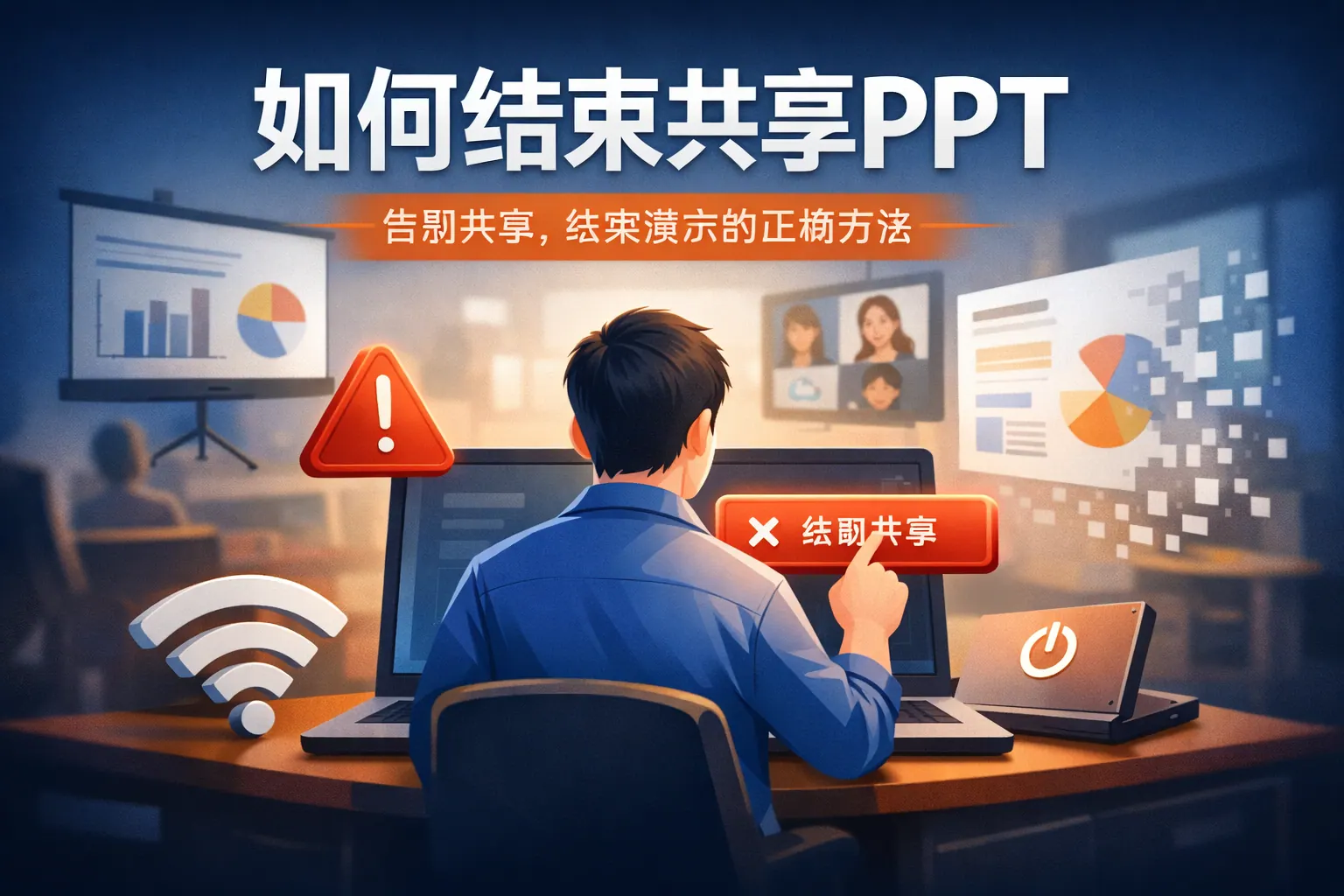 如何结束共享ppt