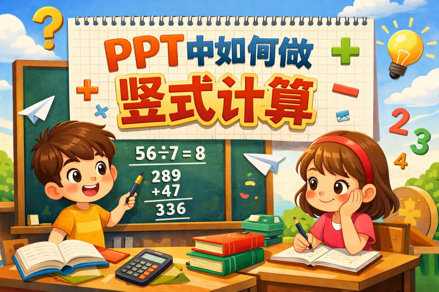 ppt中如何做竖式计算