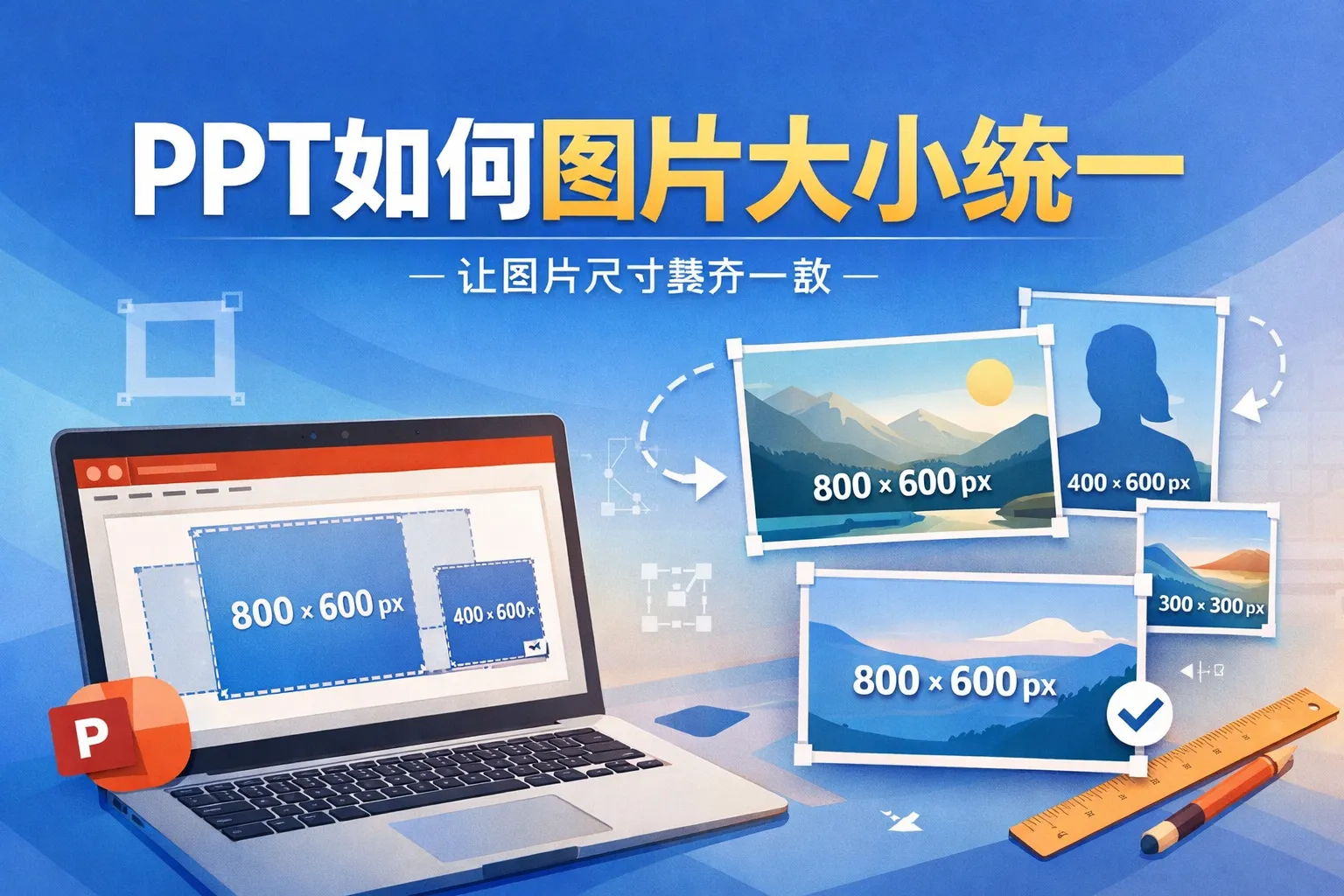 ppt如何图片大小统一