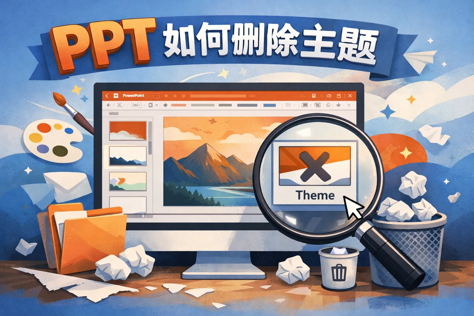 ppt 如何删除主题