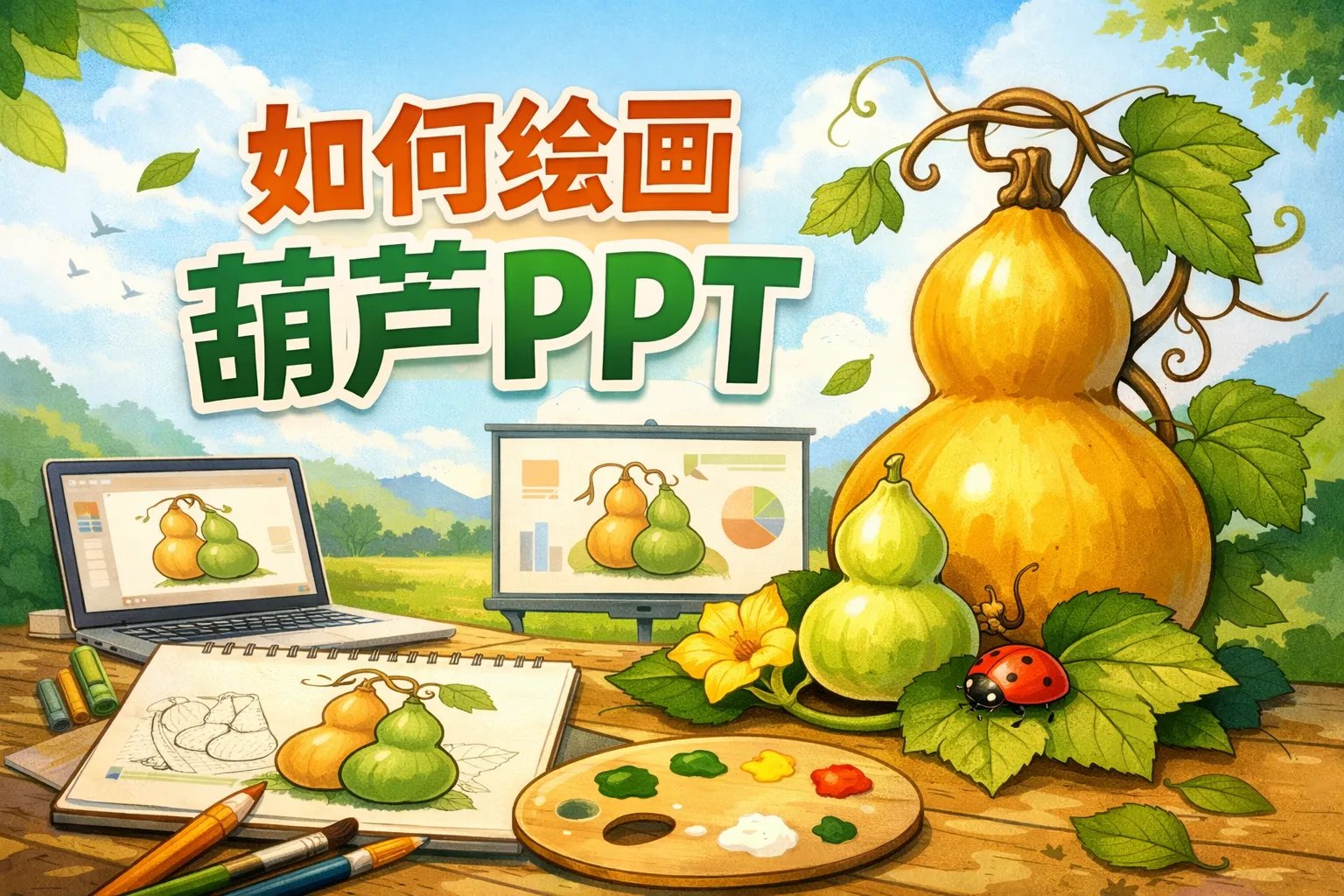 如何绘画葫芦ppt