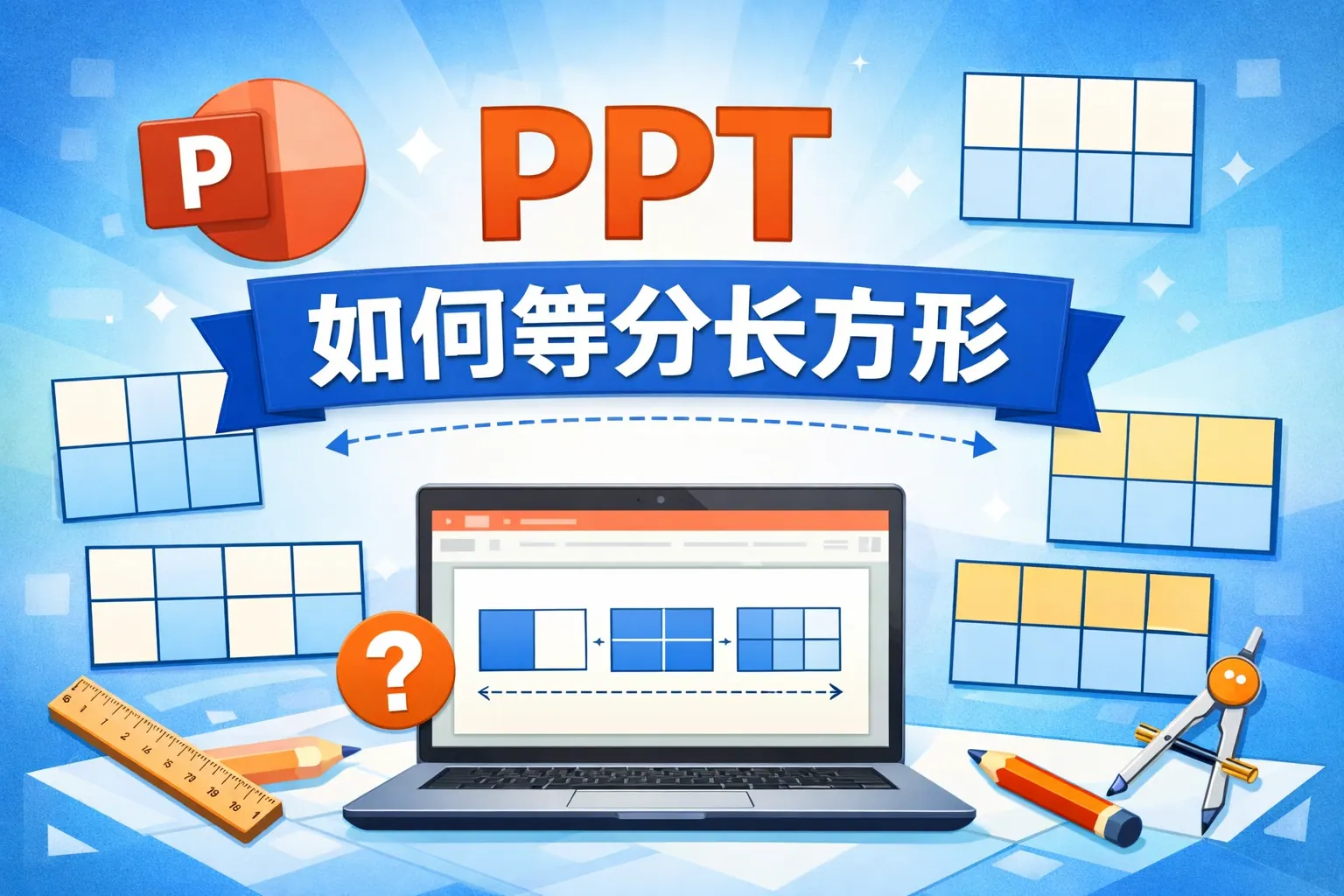 ppt如何等分长方形