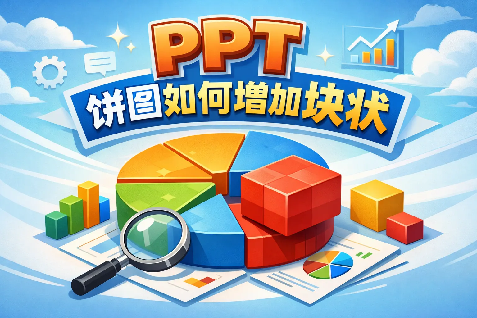 ppt饼图的中如何增加块状