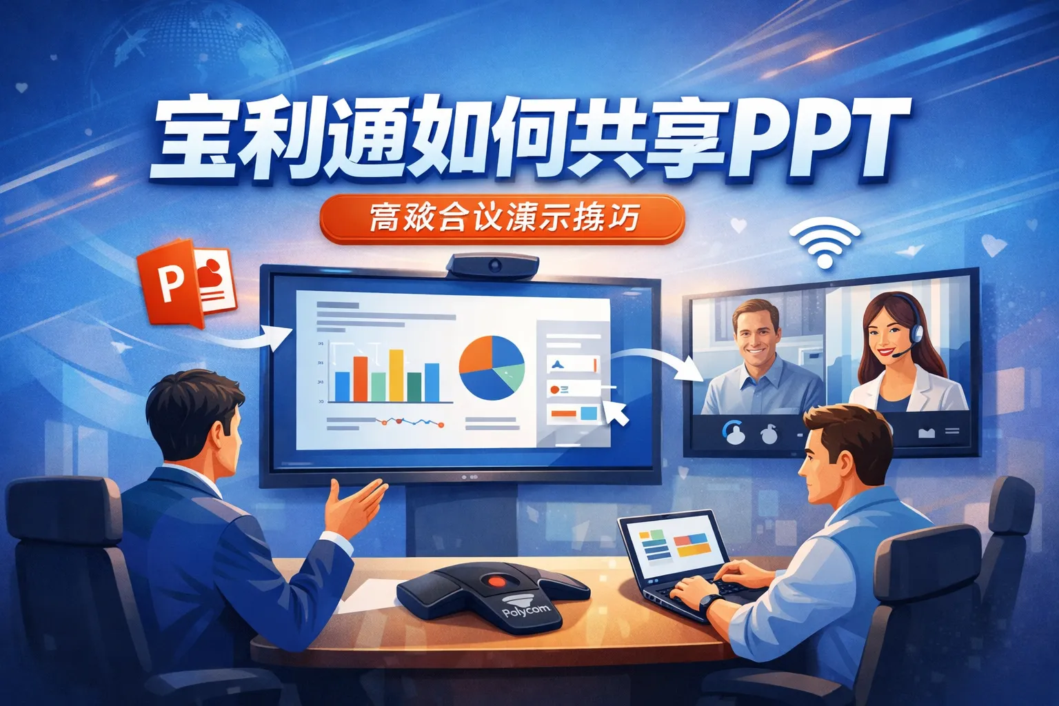 宝利通如何共享ppt