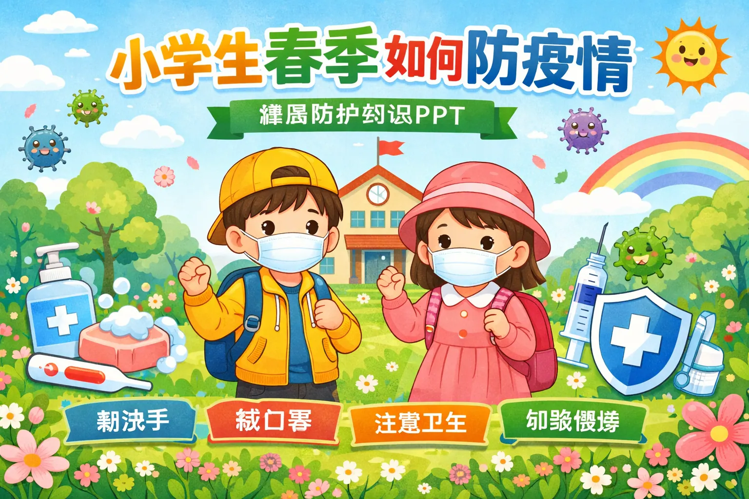 小学生春季如何防疫情ppt