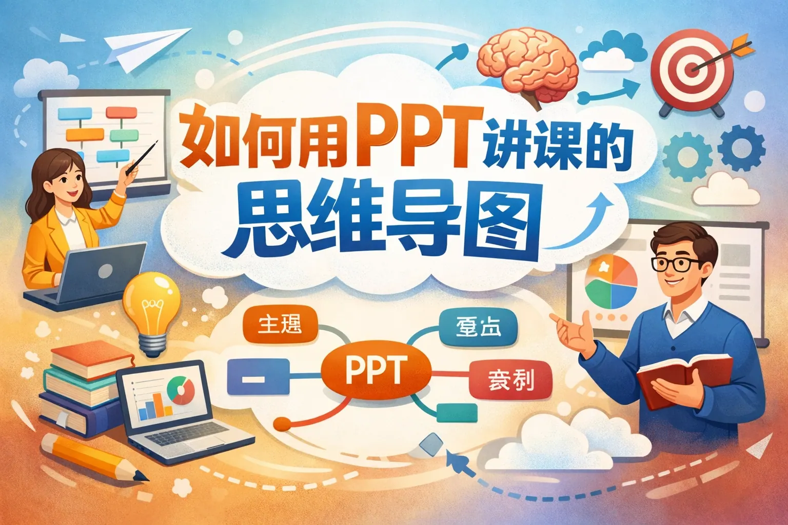 如何用PPT讲课的思维导图