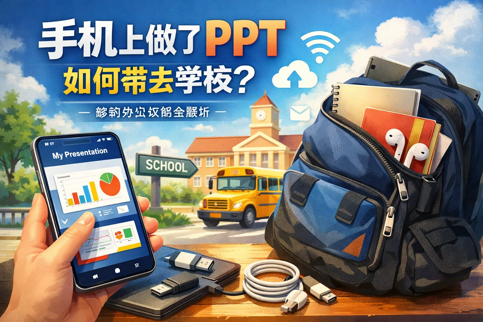 手机上做了ppt如何带去学校