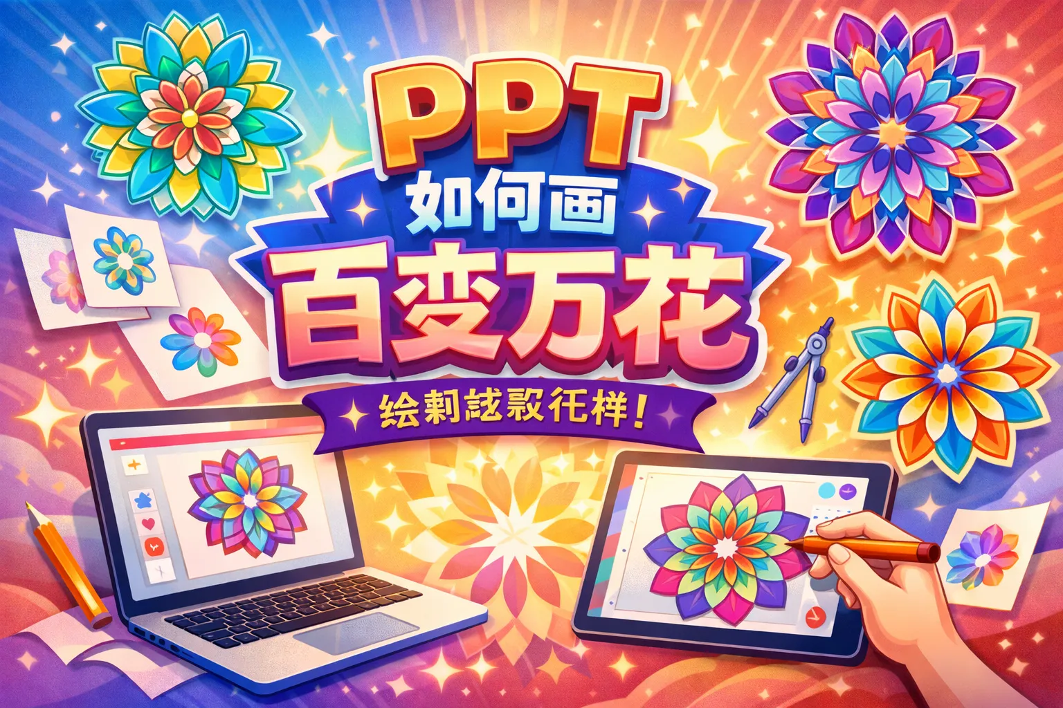ppt如何画百变万花