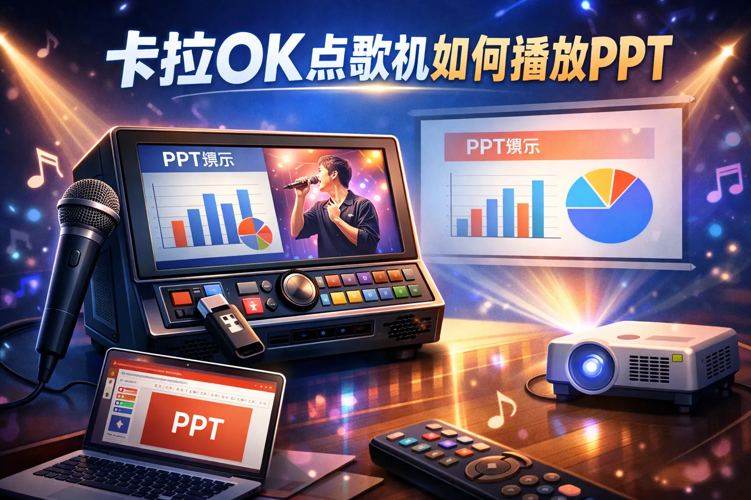卡拉ok点歌机如何播放ppt