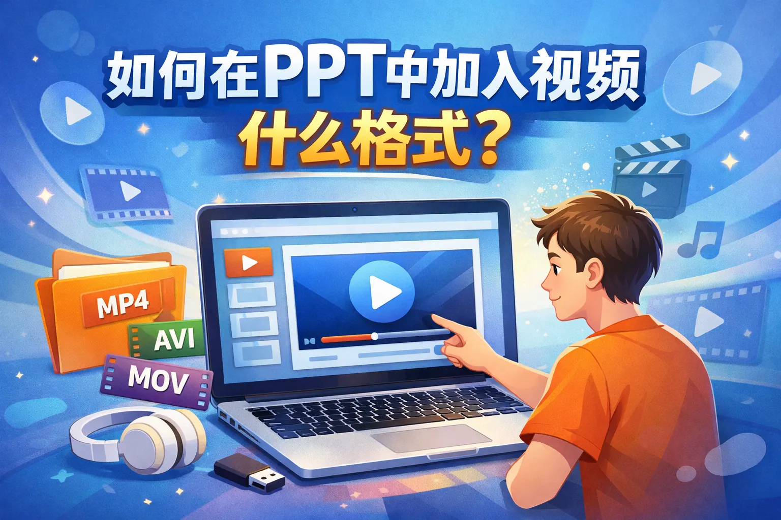 如何在ppt中加入视频什么格式
