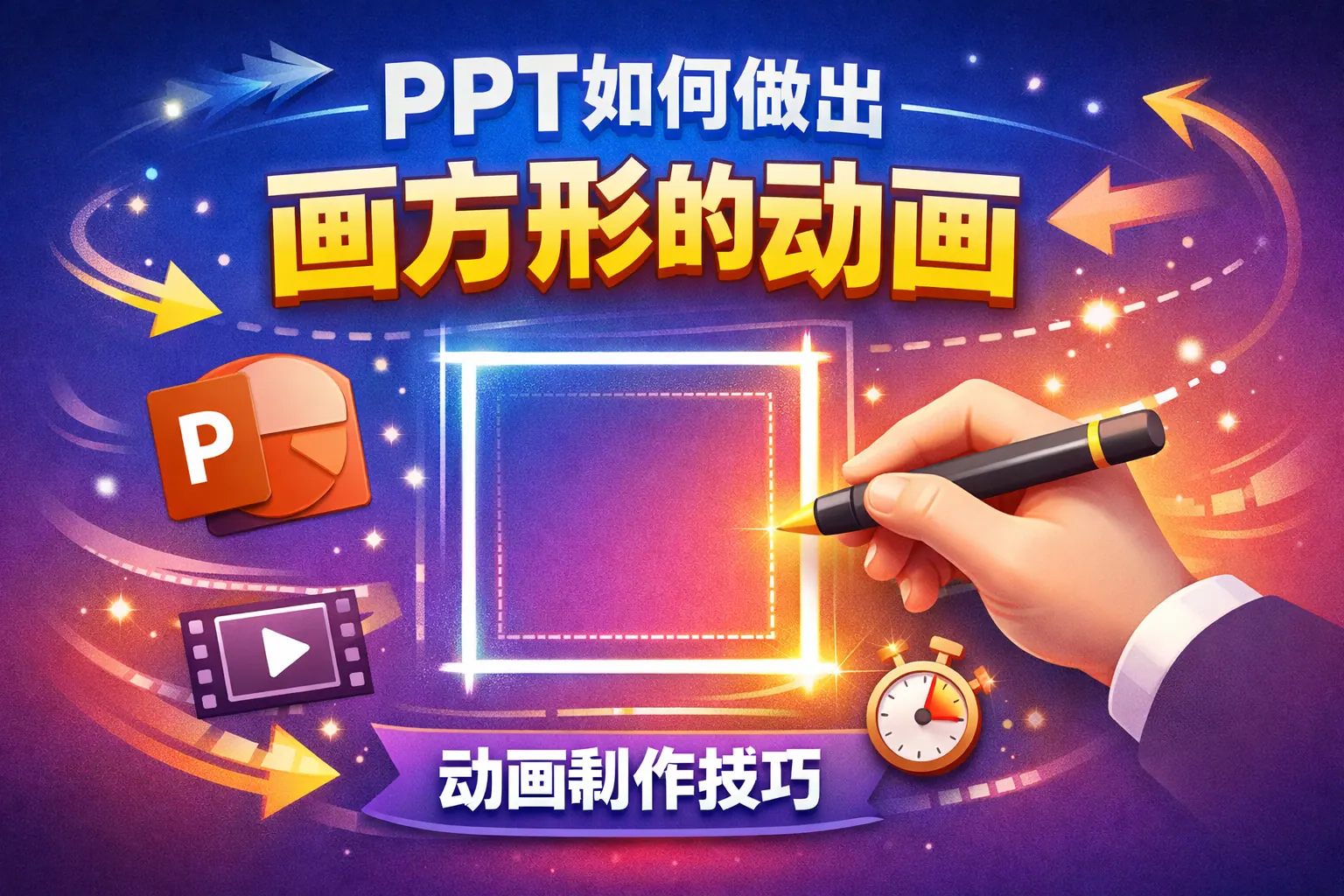 ppt如何做出画方形的动画