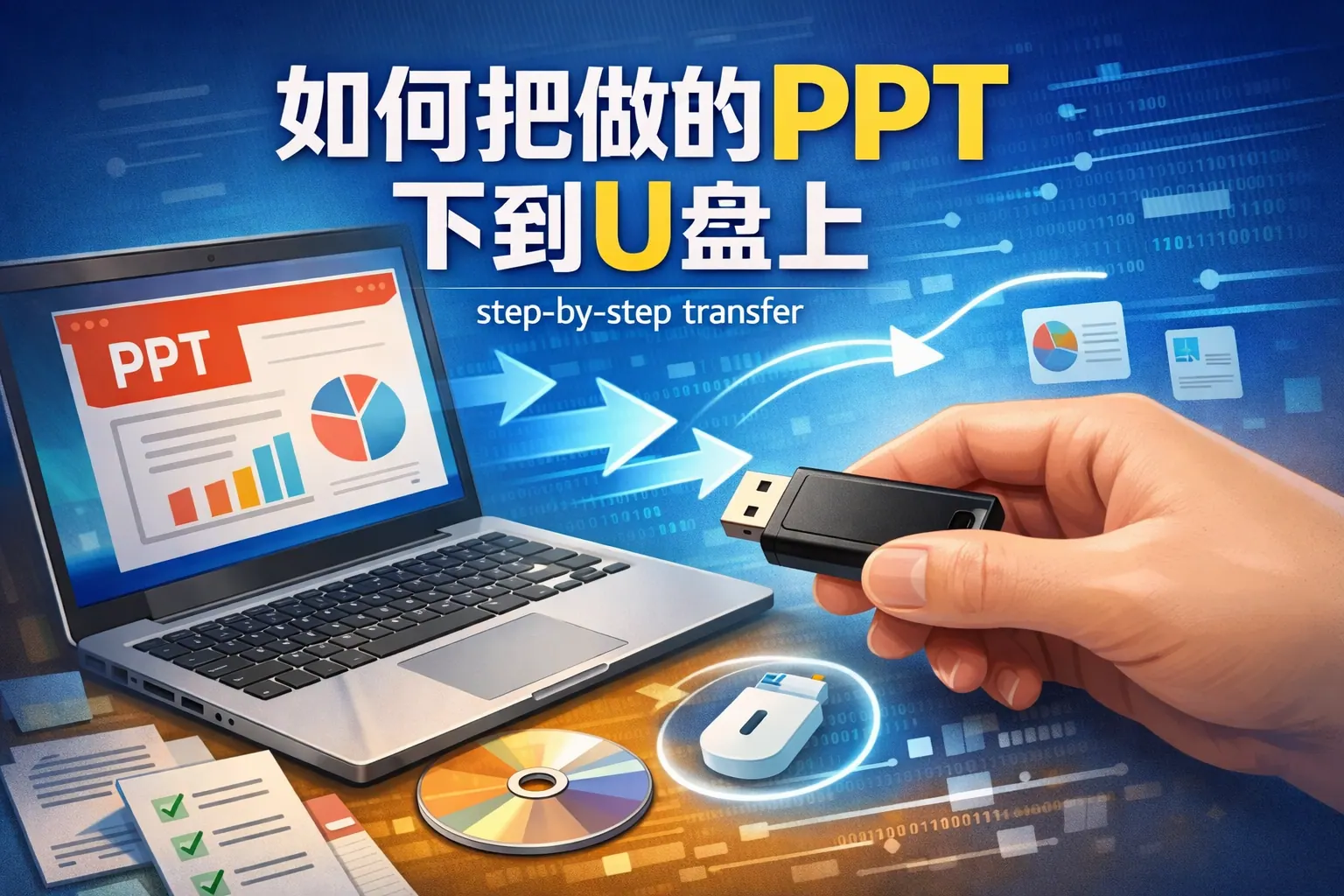 如何把做的ppt下到u盘上