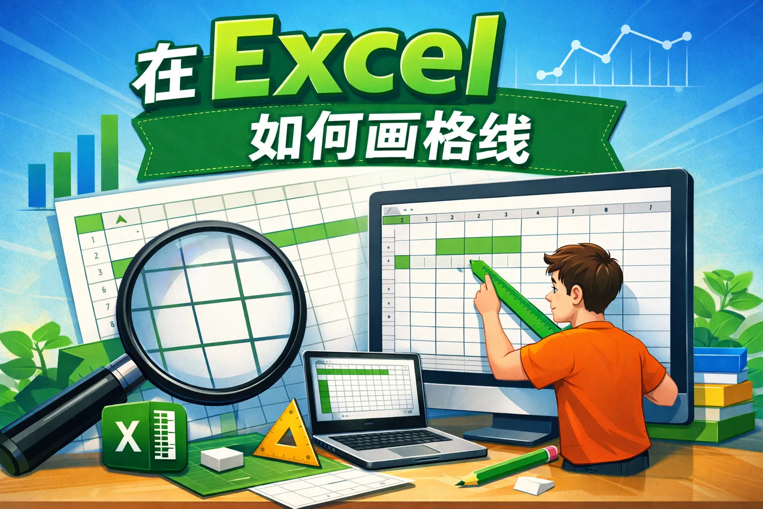 在excel如何画格线