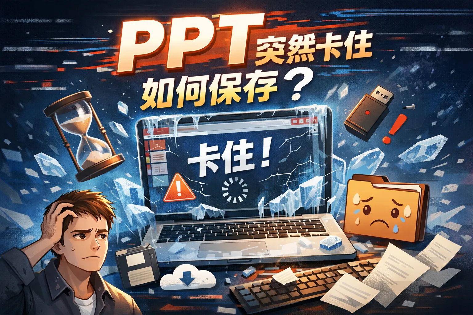 ppt突然卡住如何保存