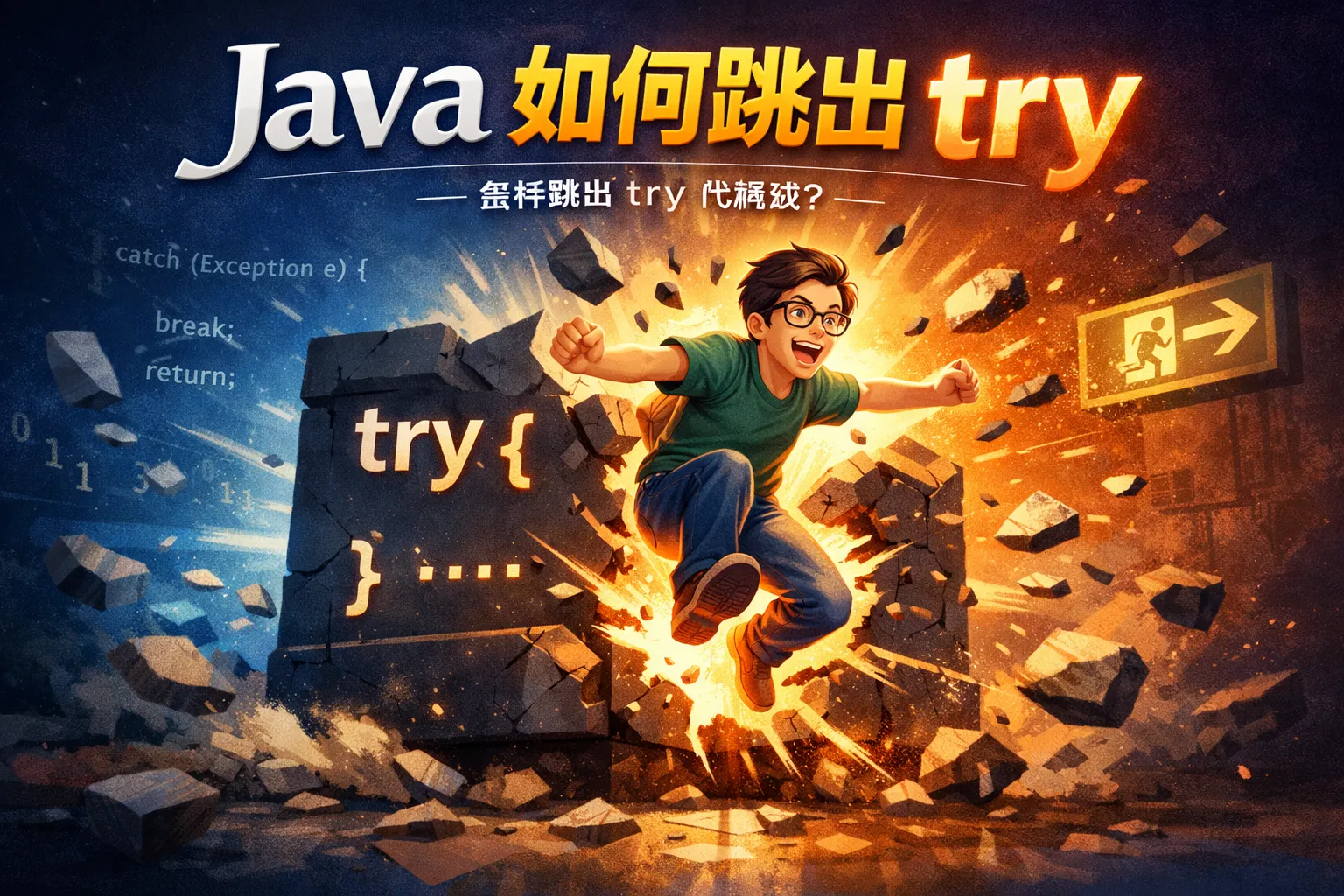 java如何跳出try