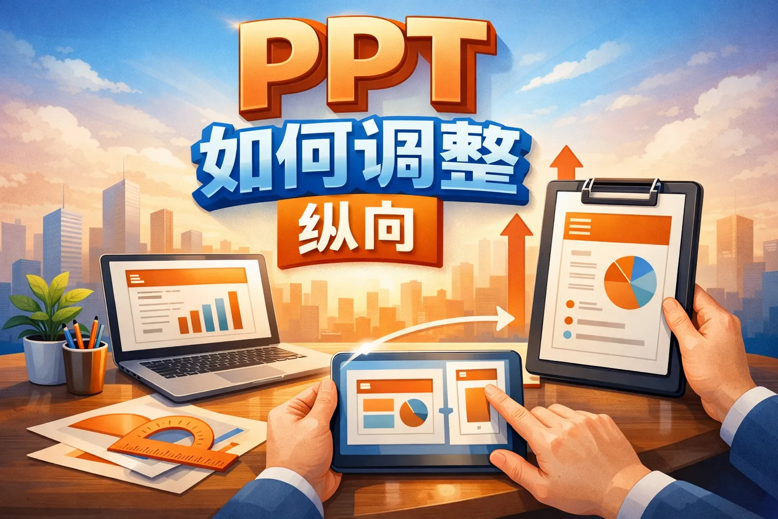 ppt如何调整纵向