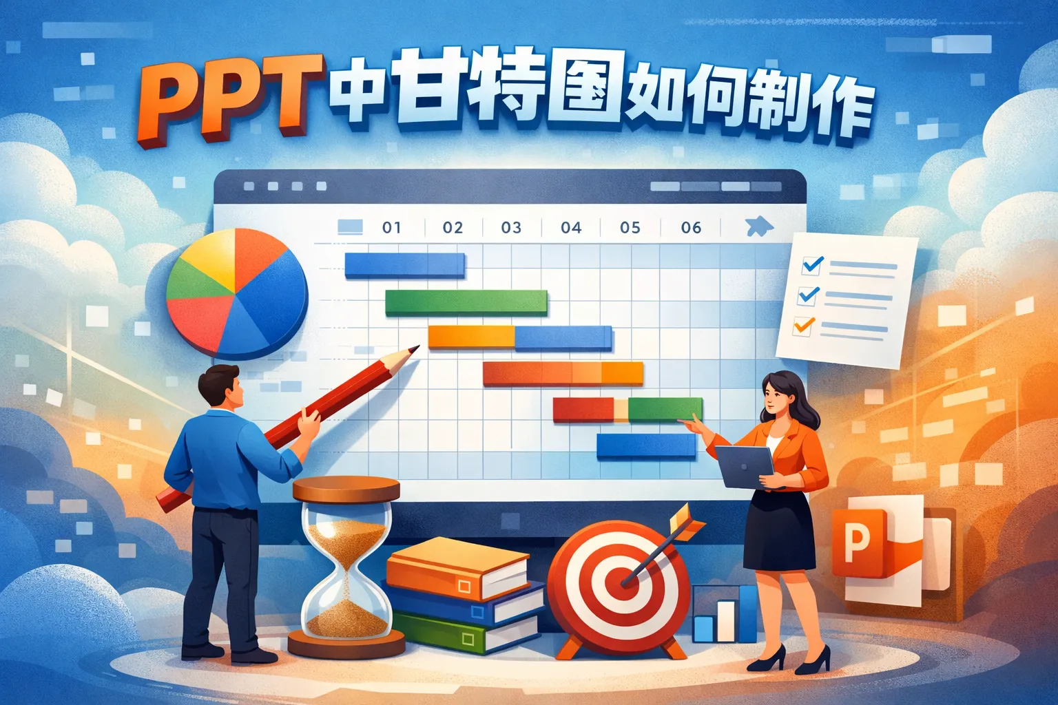 ppt中甘特图如何