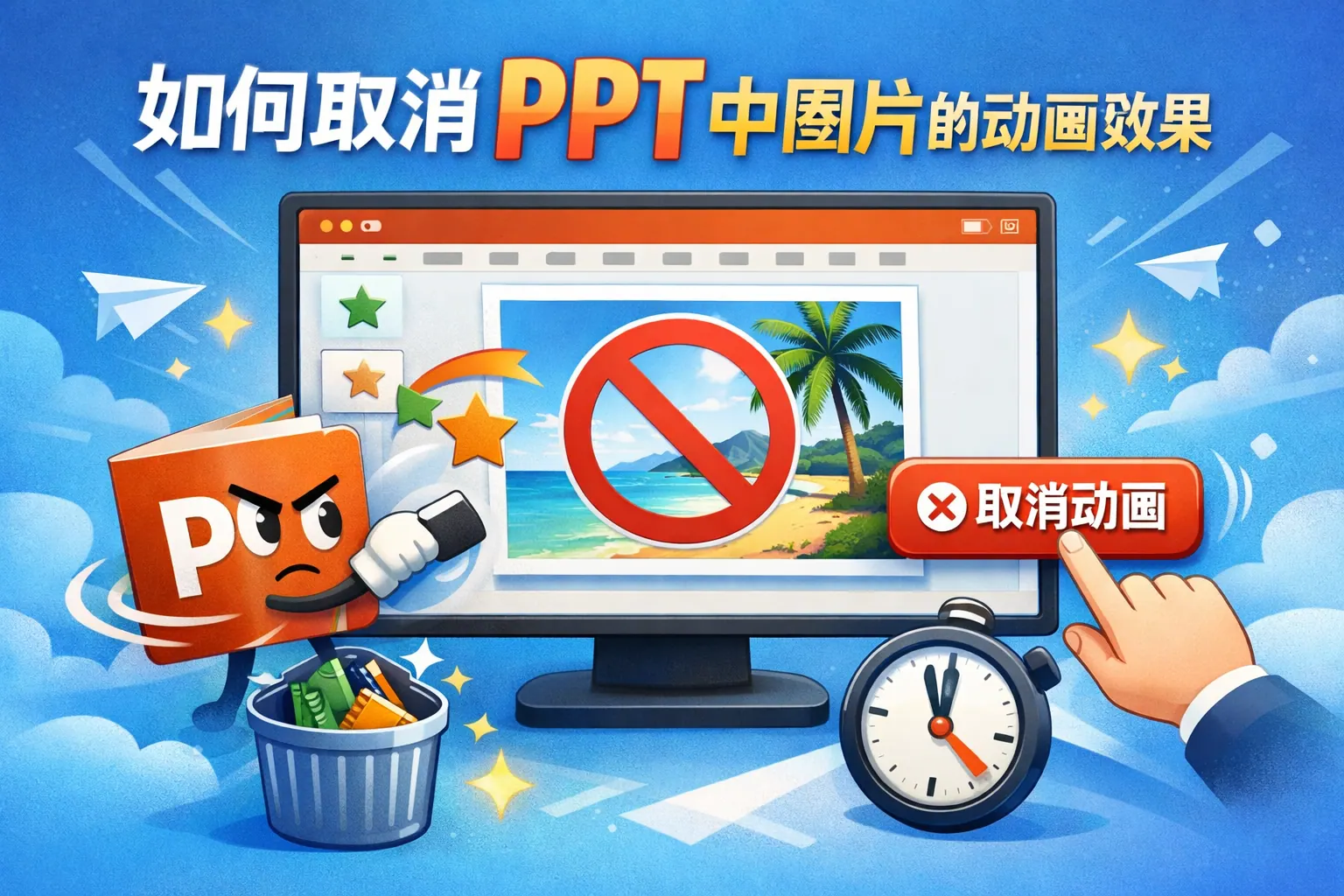 如何取消ppt中图片的动画效果