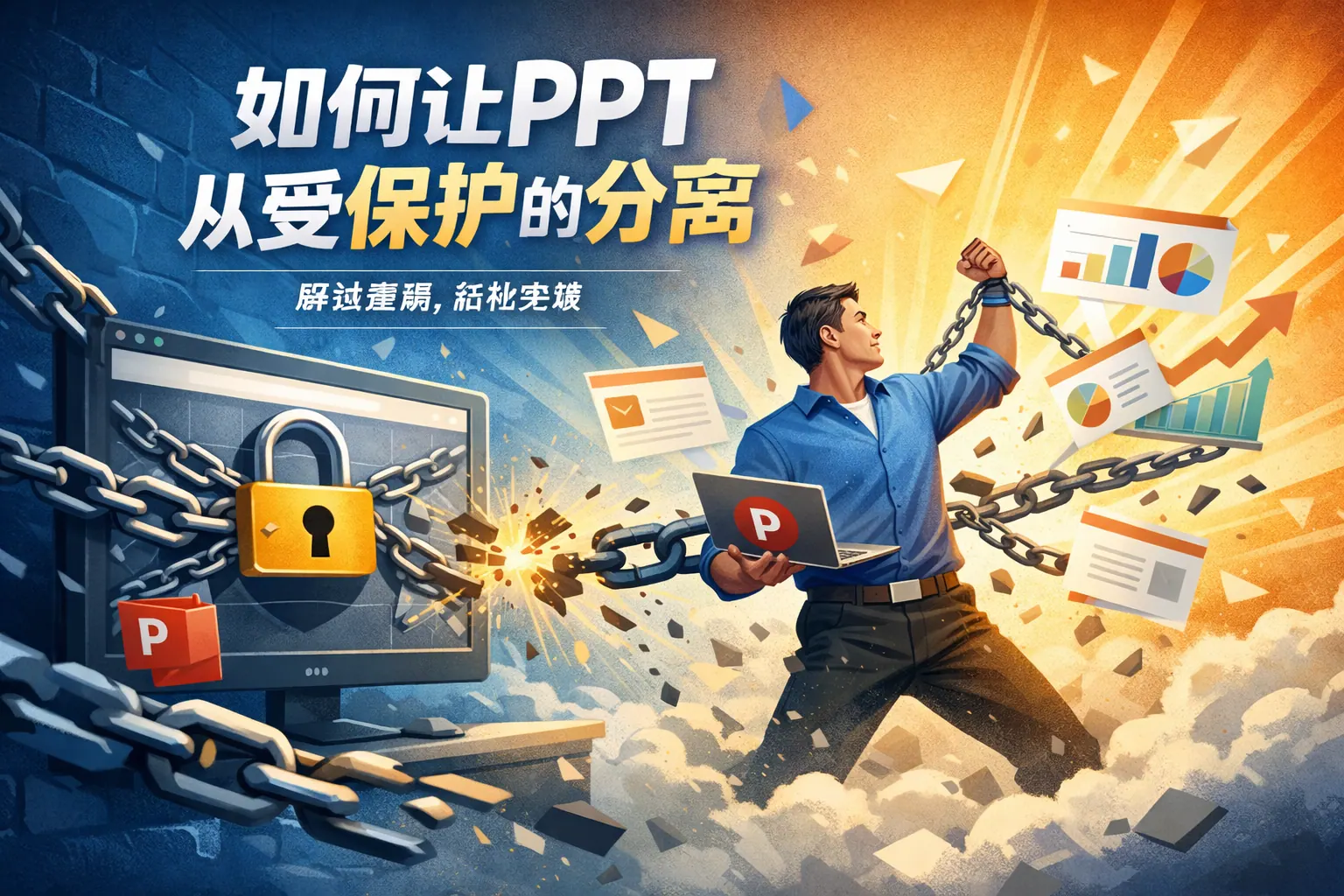 如何让PPT 从受保护的分离