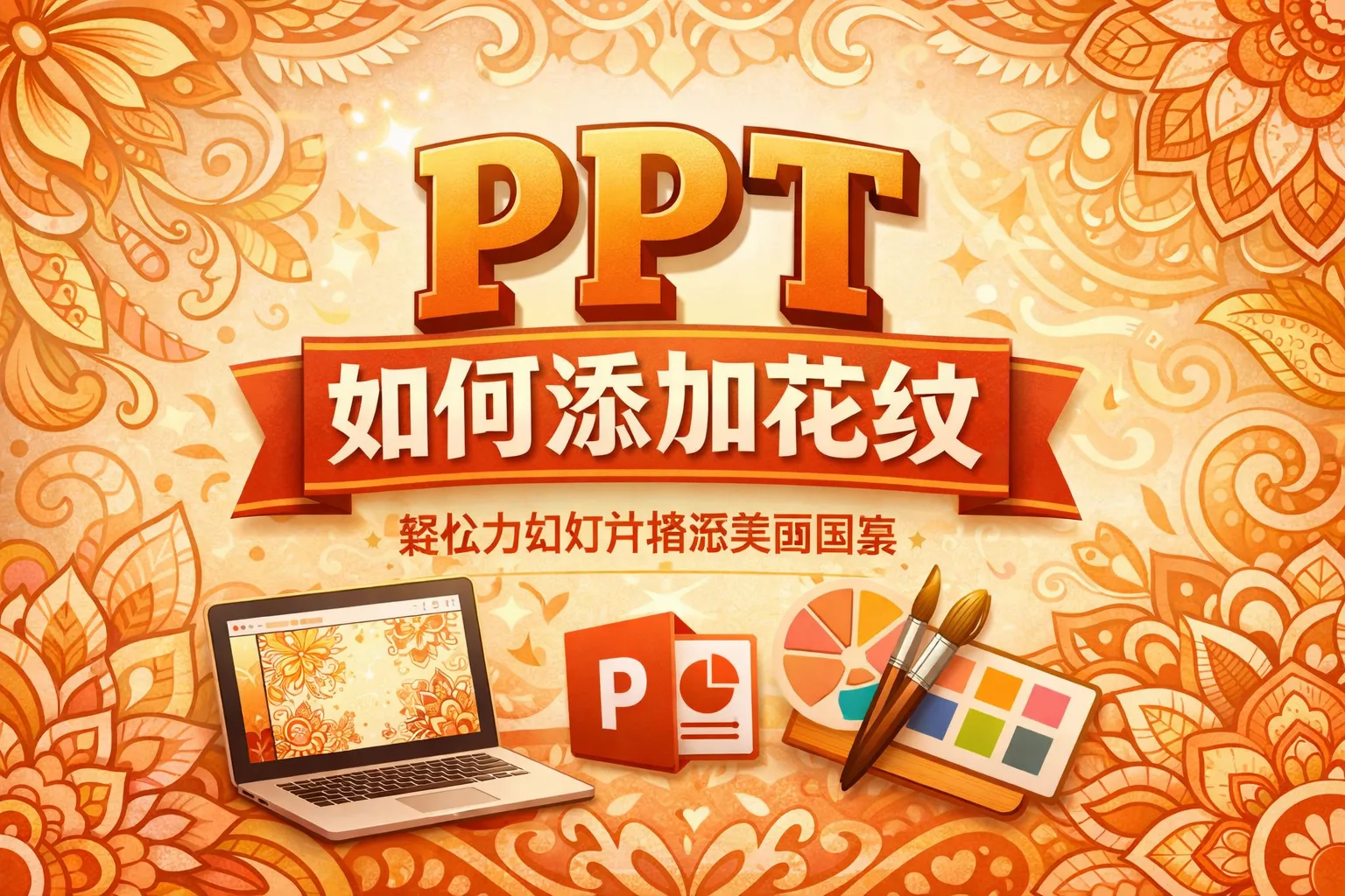 ppt如何添加花纹