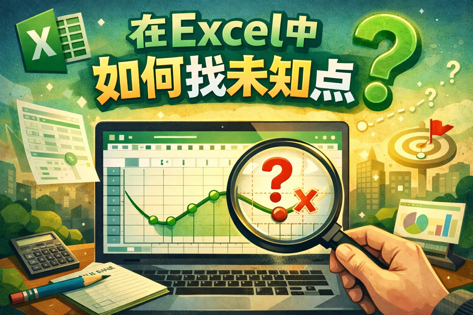 在excel中 如何找未知点