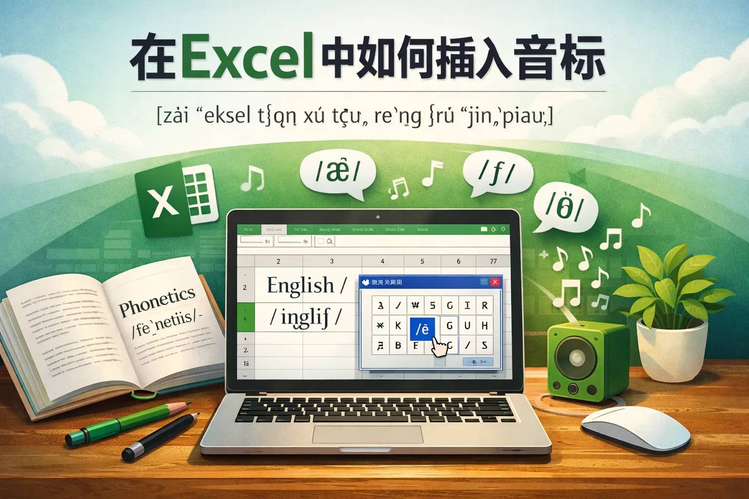 在excel中如何插入音标
