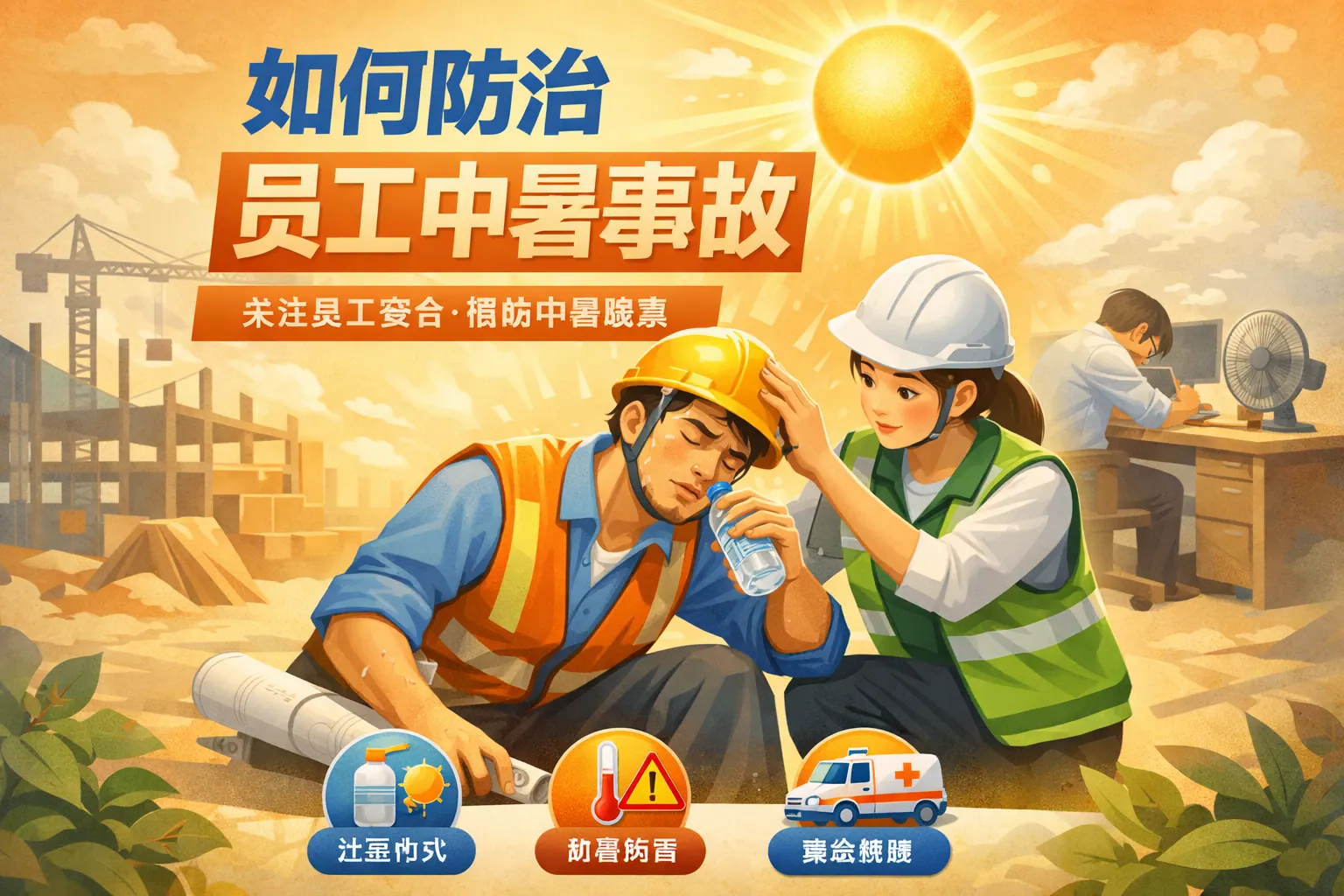 如何防治员工中暑事故