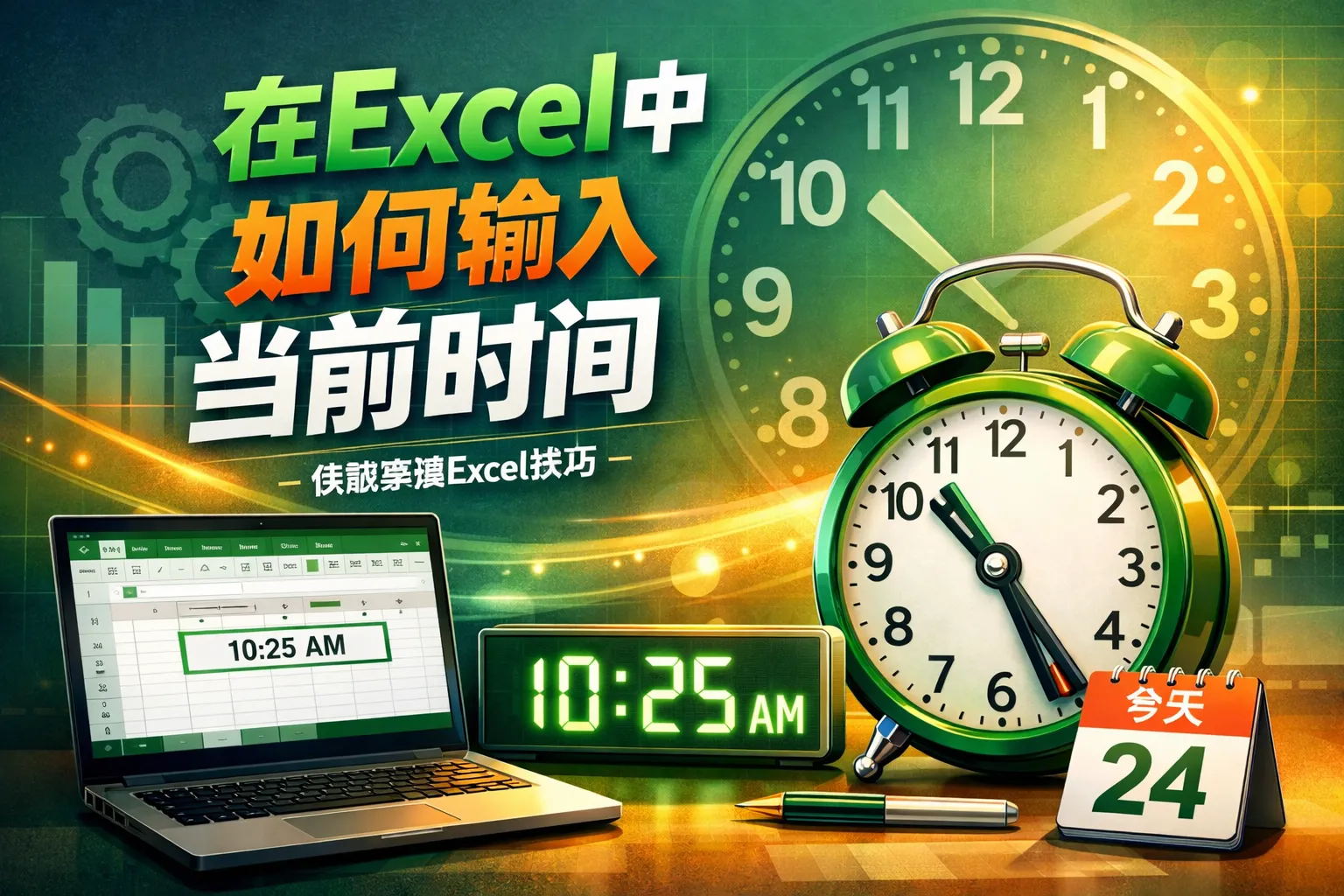 在Excel中 如何输入当前时间