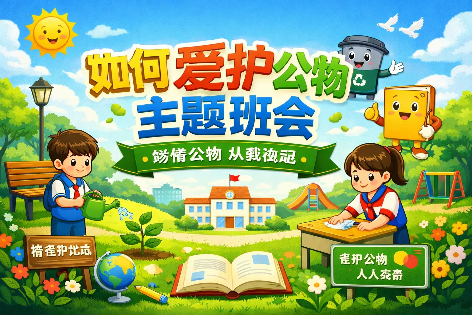 如何爱护公物主题班会ppt