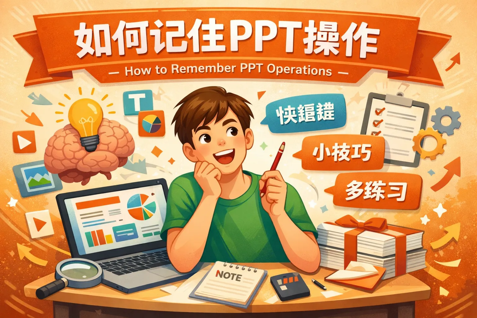 如何记住ppt操作