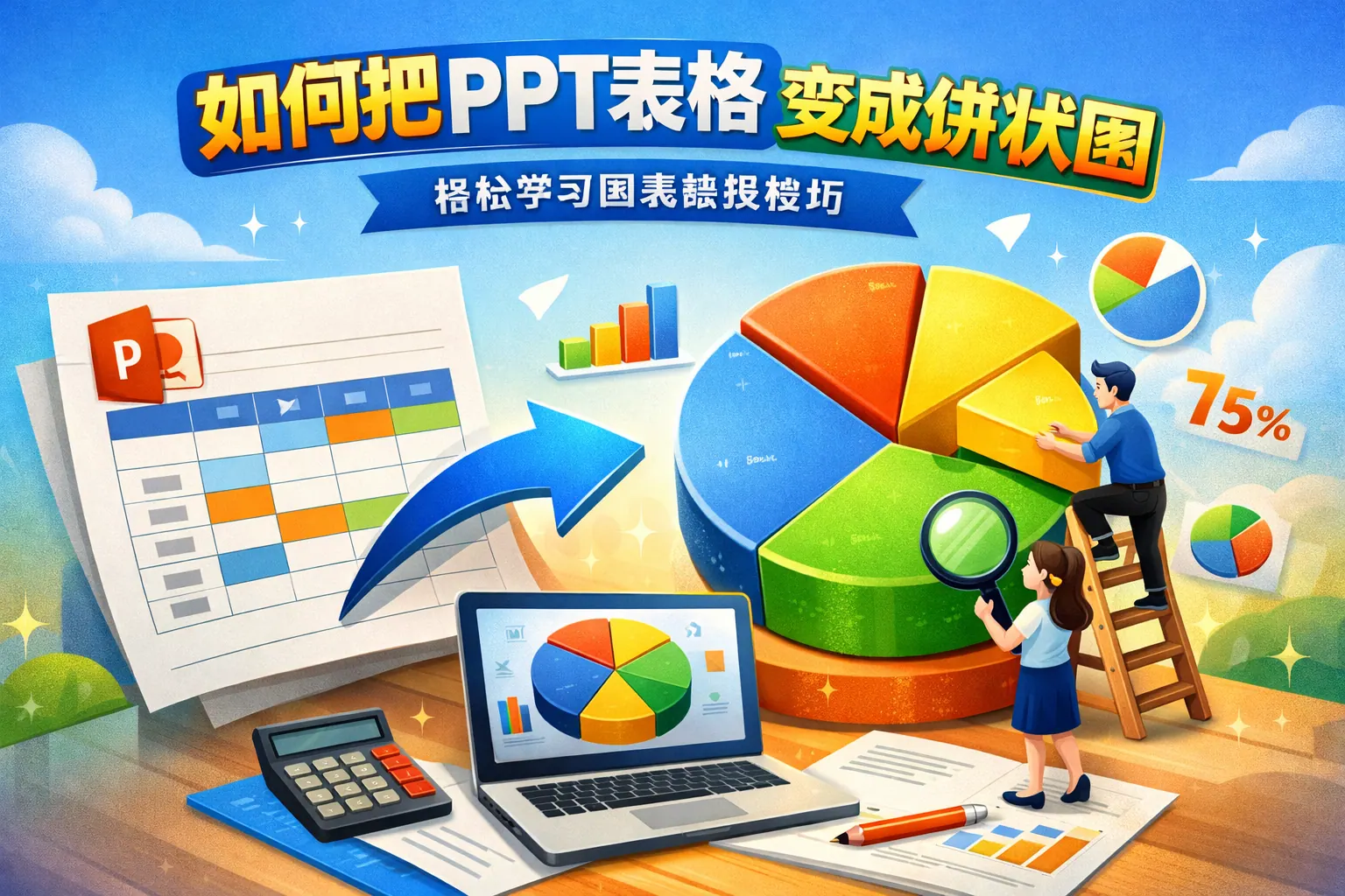 如何把ppt表格变成饼状图