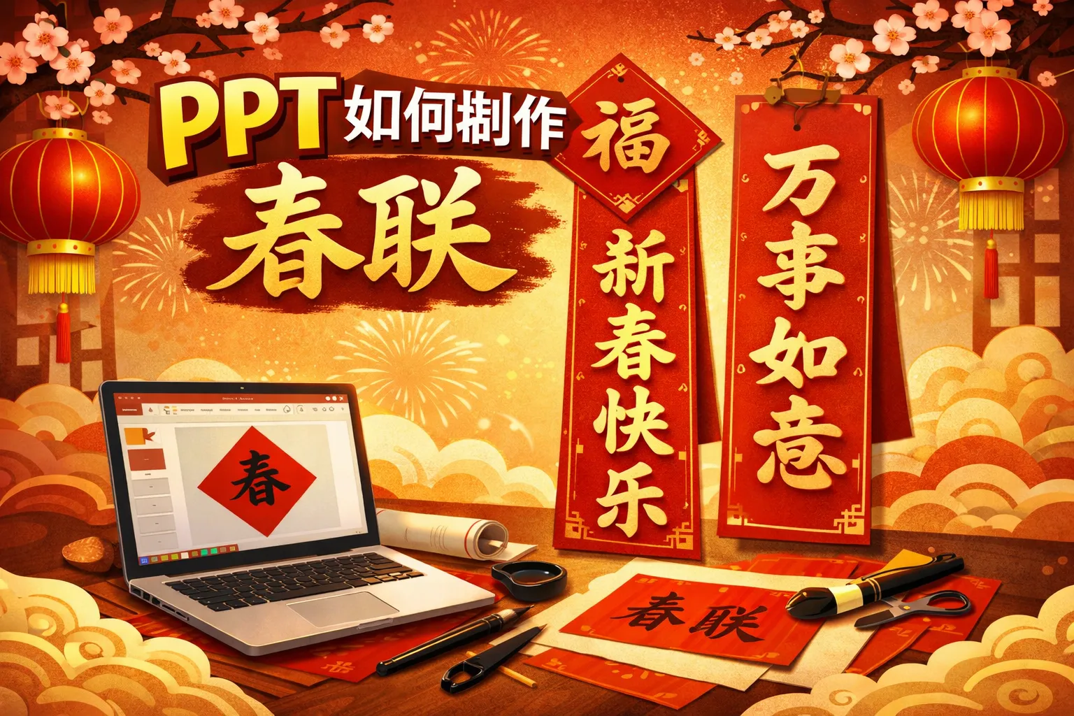 ppt如何制作春联
