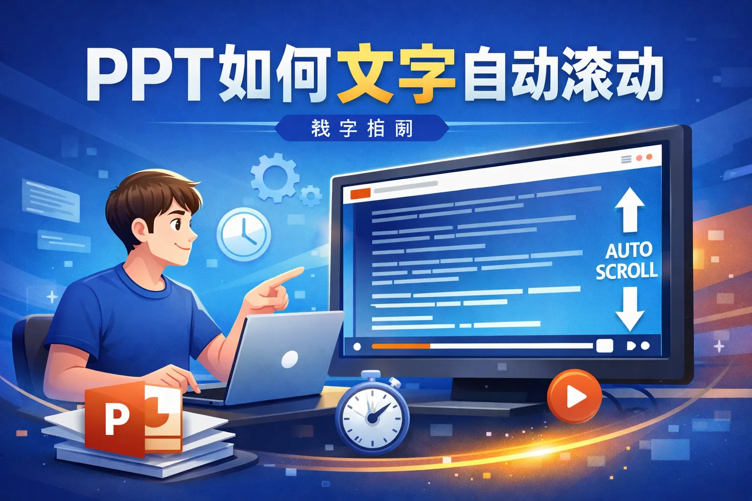 ppt如何文字自动滚动