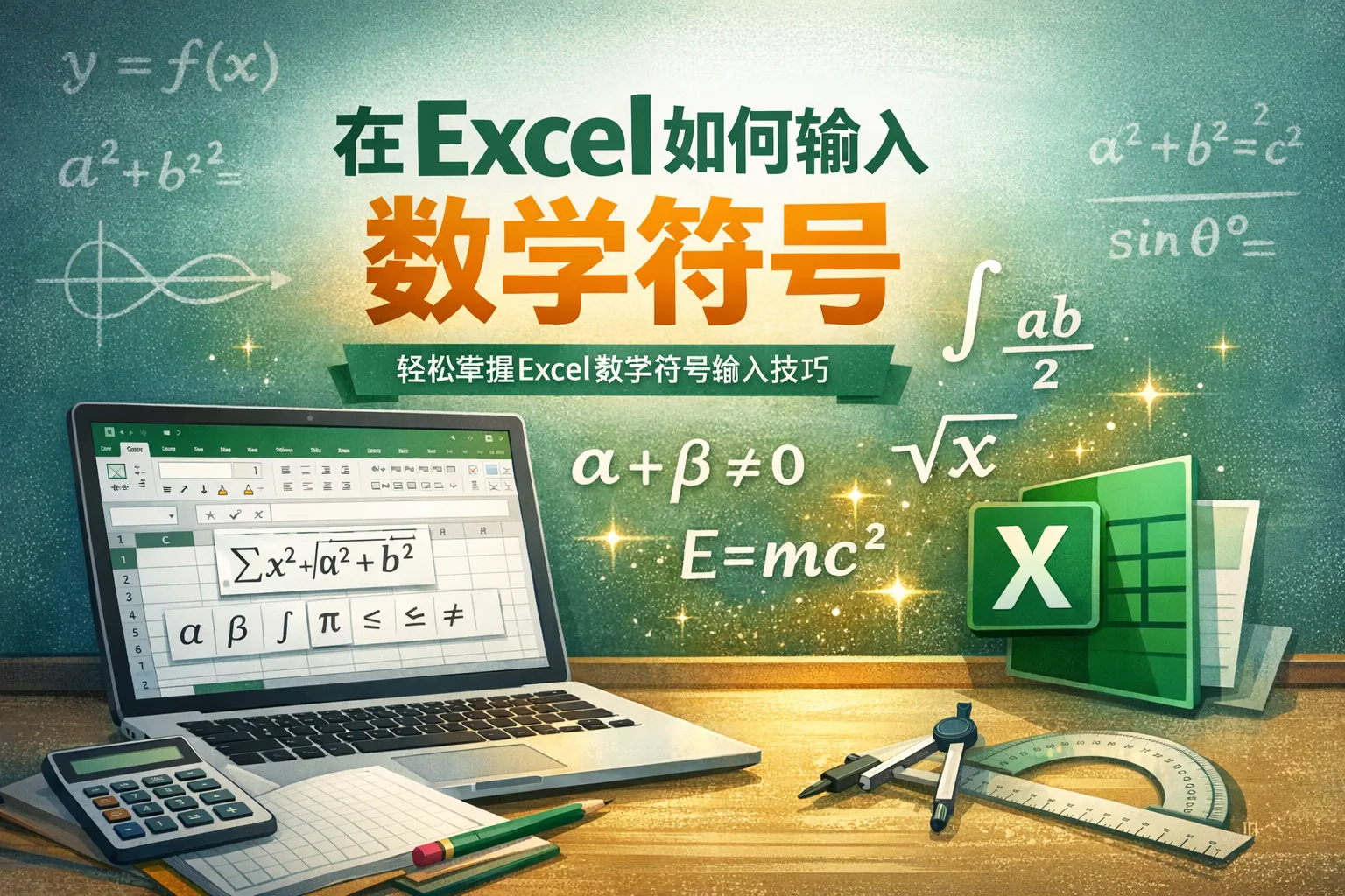 在excel如何输入数学符号