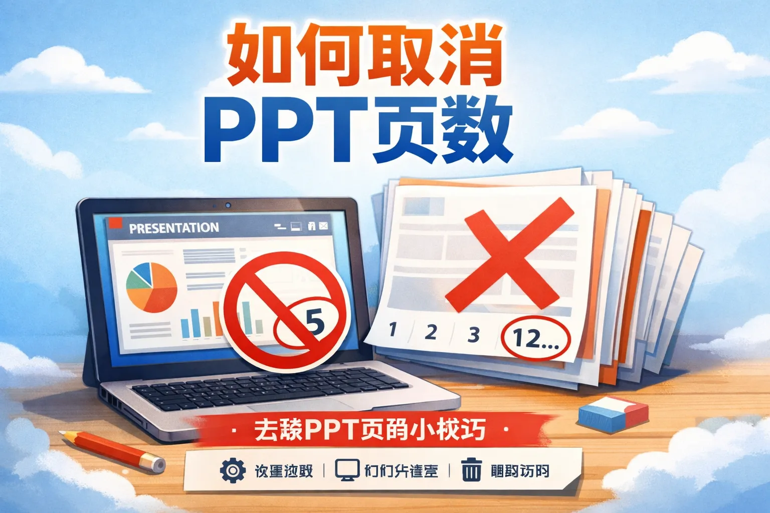 如何取消ppt页数
