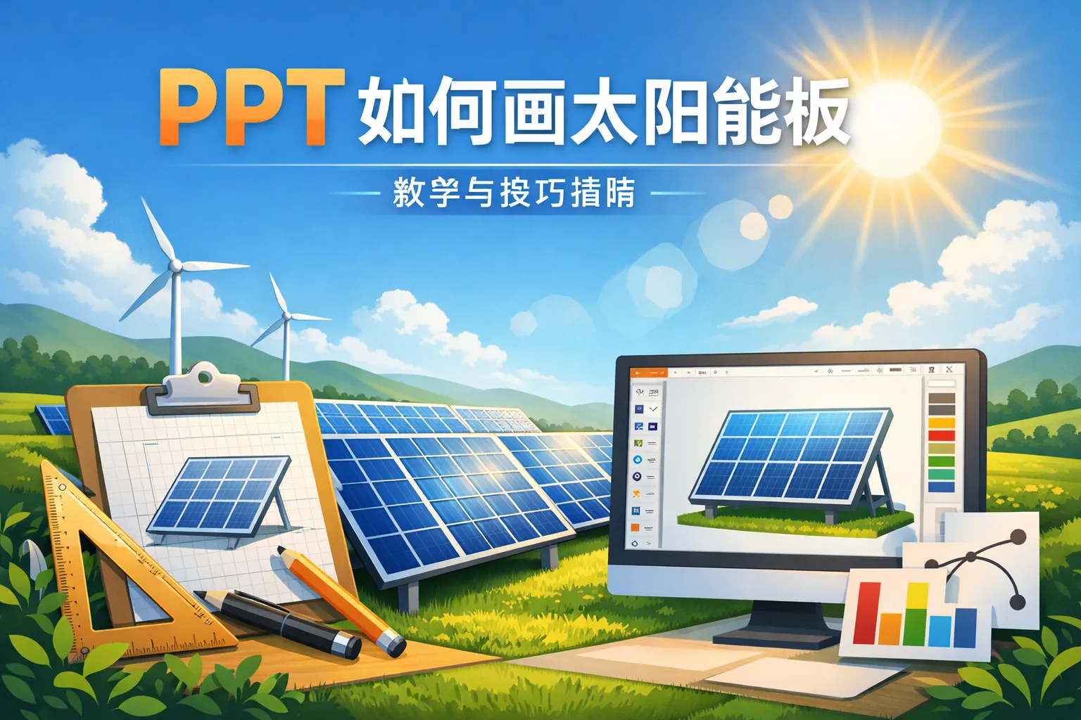 ppt如何画太阳能板
