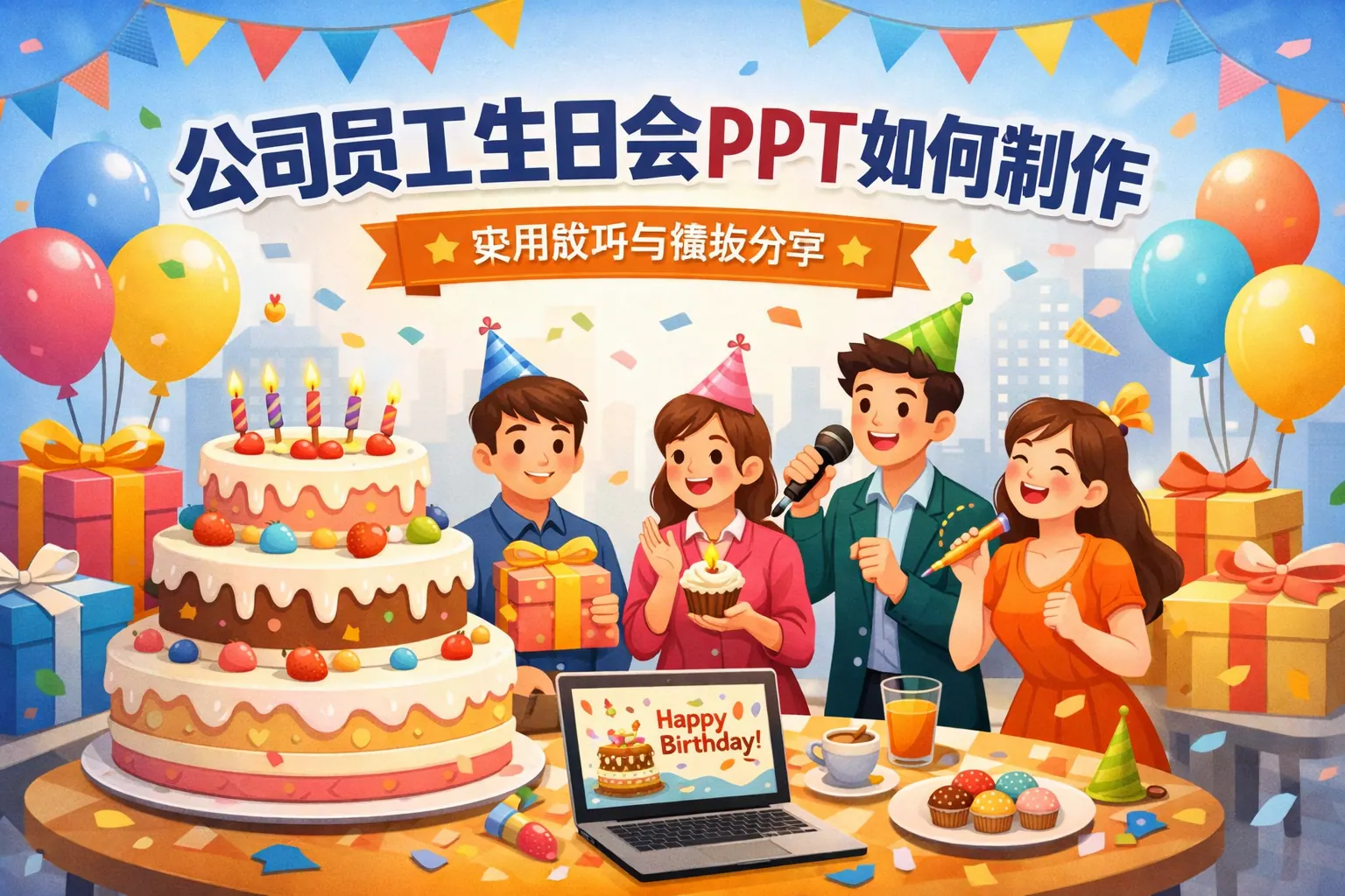 公司员工生日会ppt如何制作