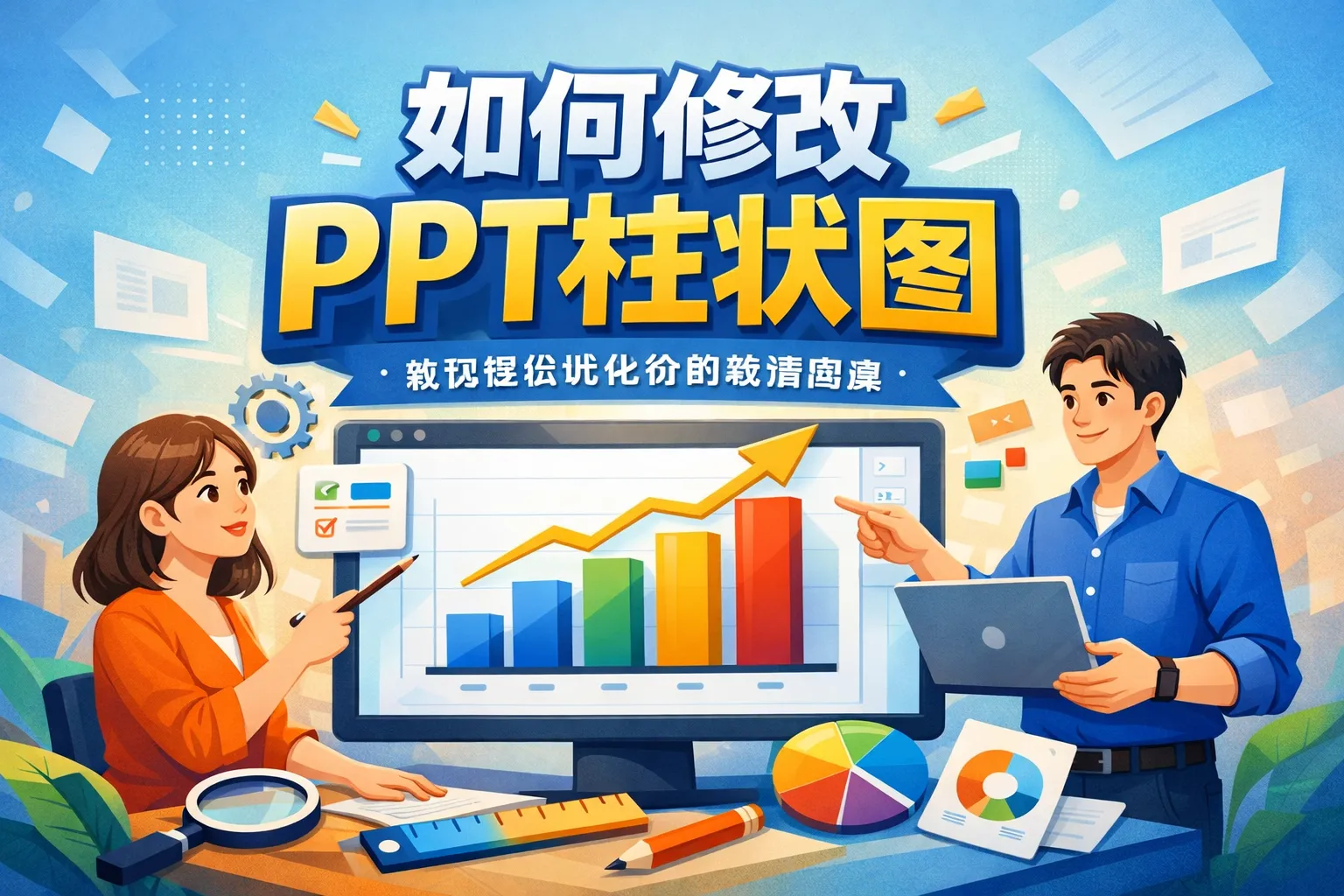 如何修改ppt柱状图