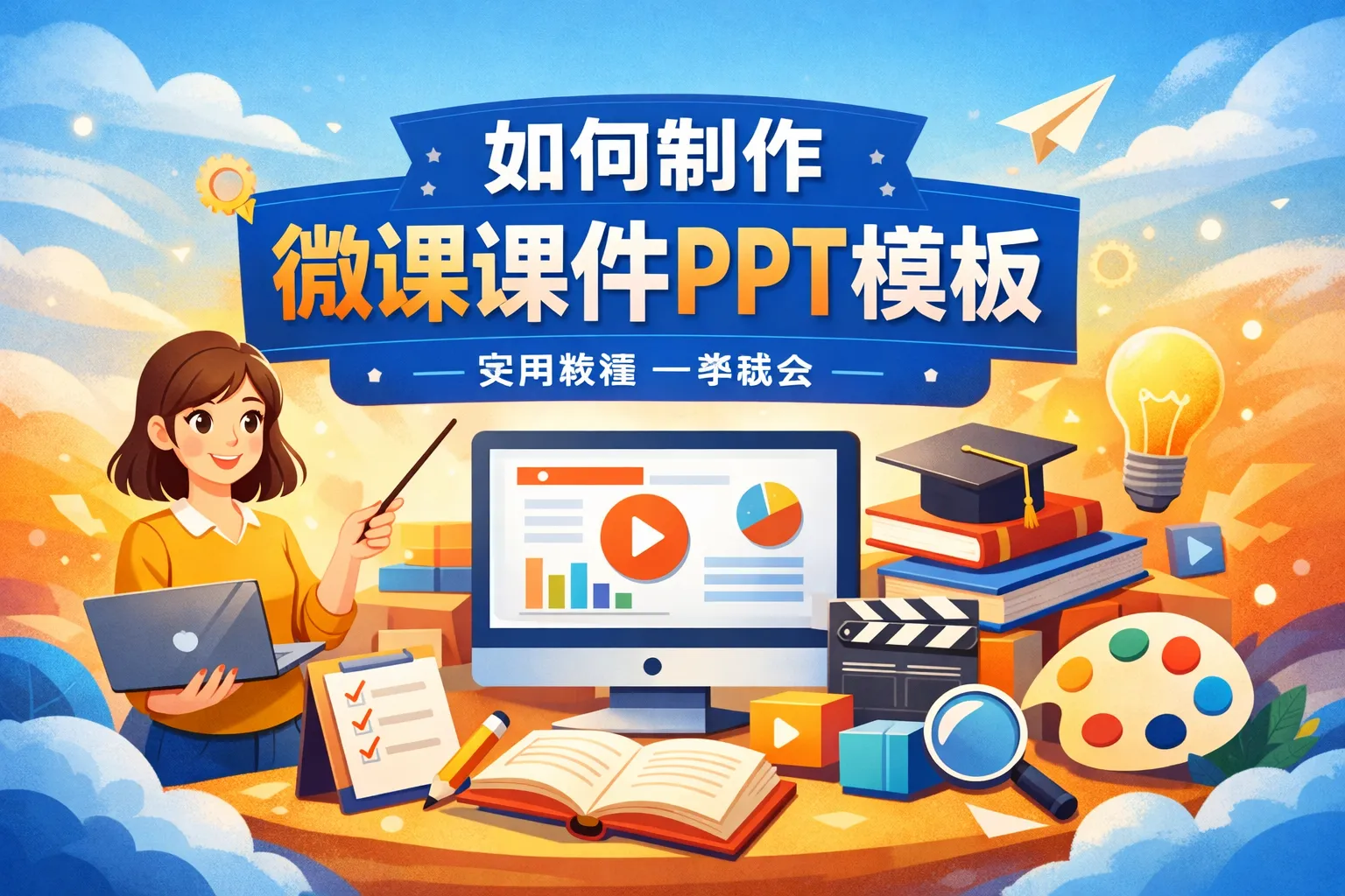 如何制作微课课件ppt模板