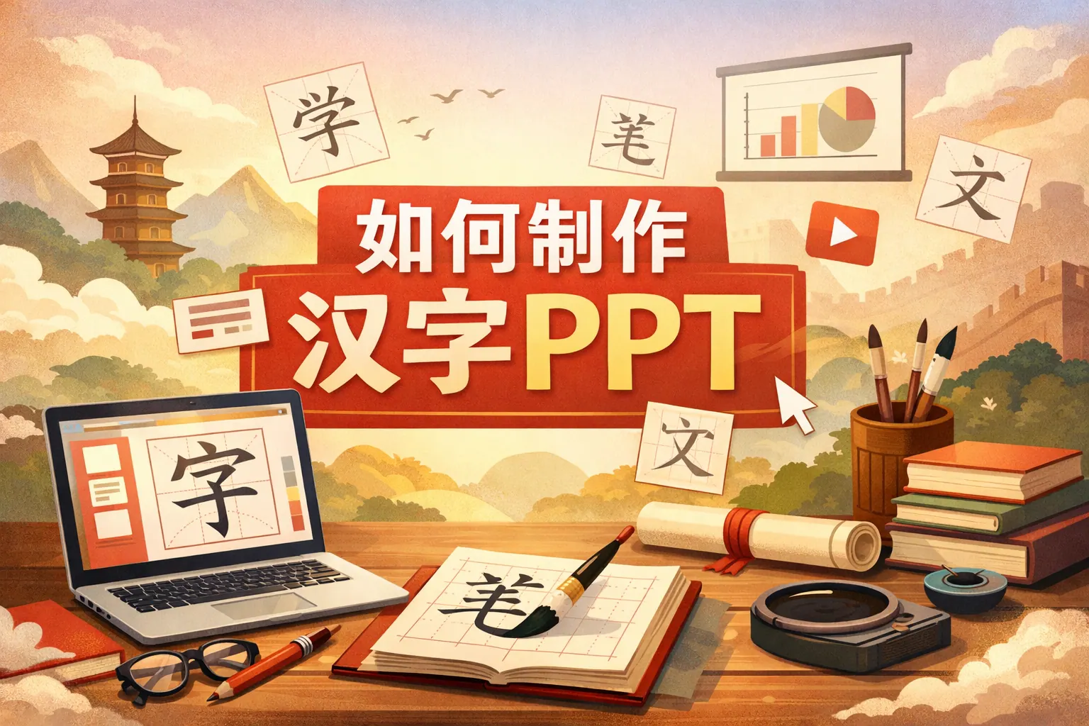 如何制作汉字ppt
