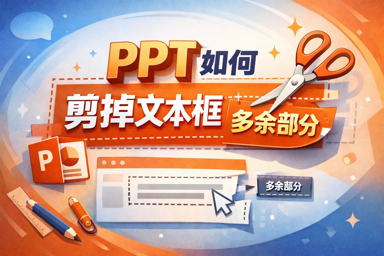 ppt如何剪掉文本框多余部分