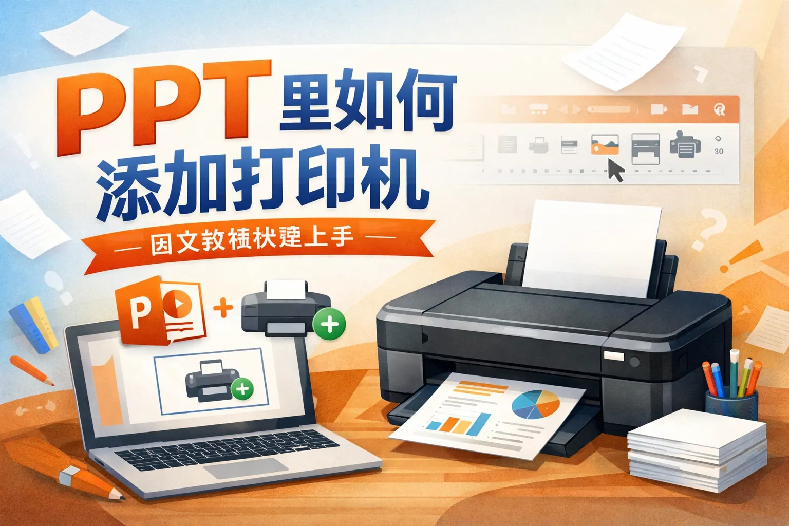 ppt里如何添加打印机