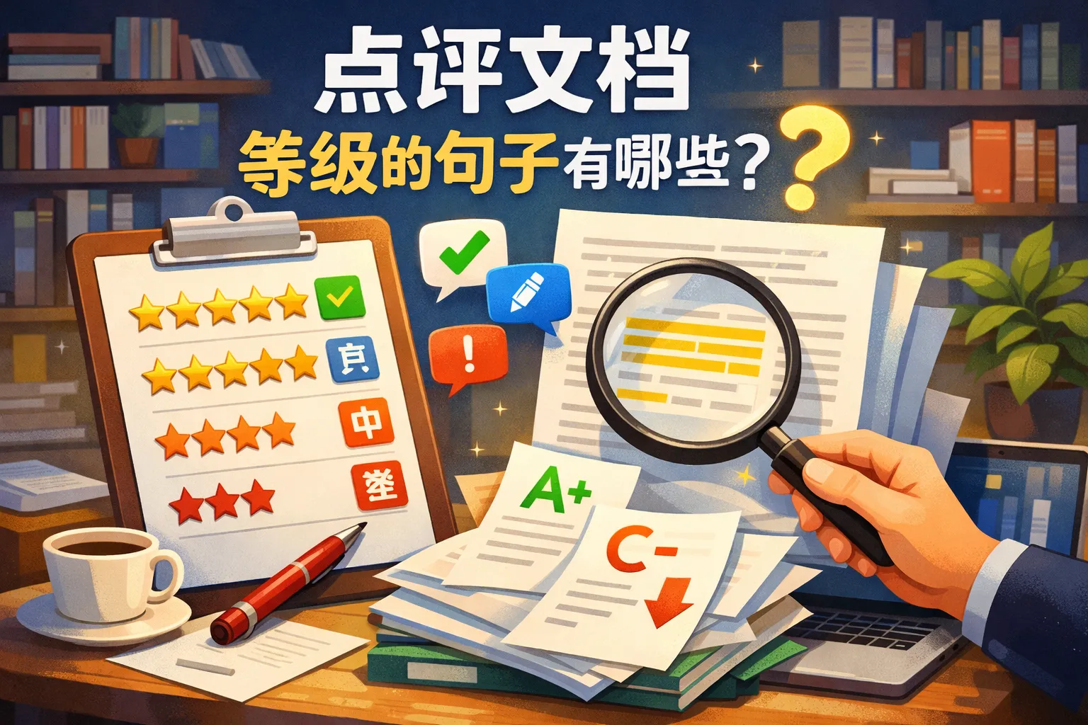点评文档等级的句子有哪些
