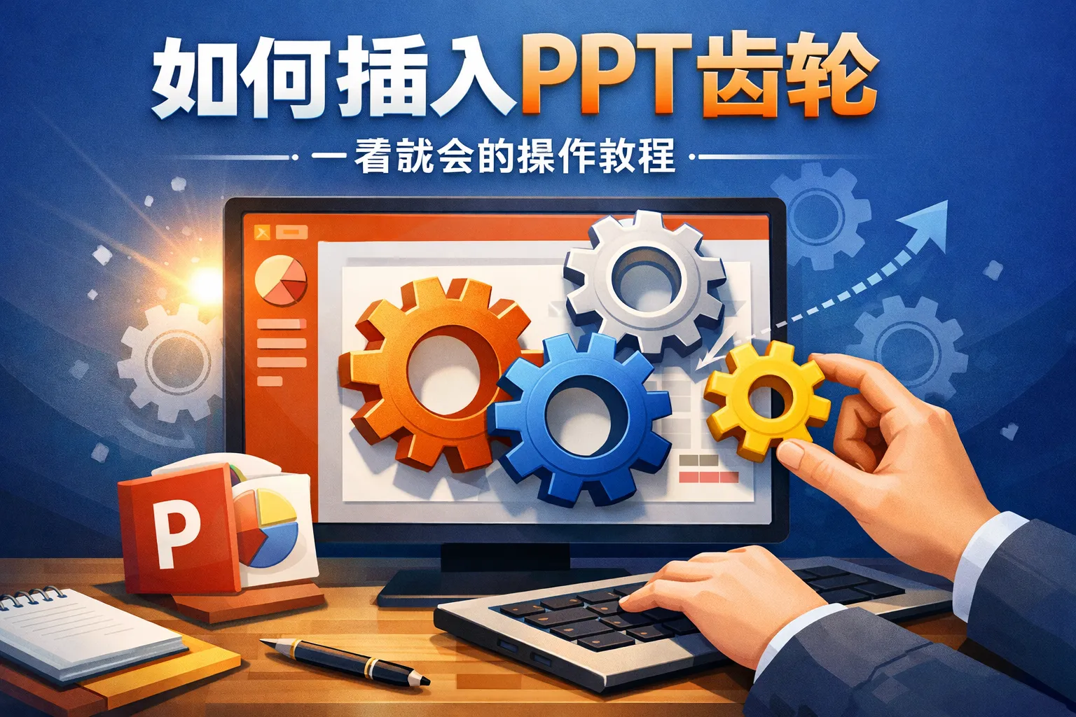 如何插入ppt齿轮