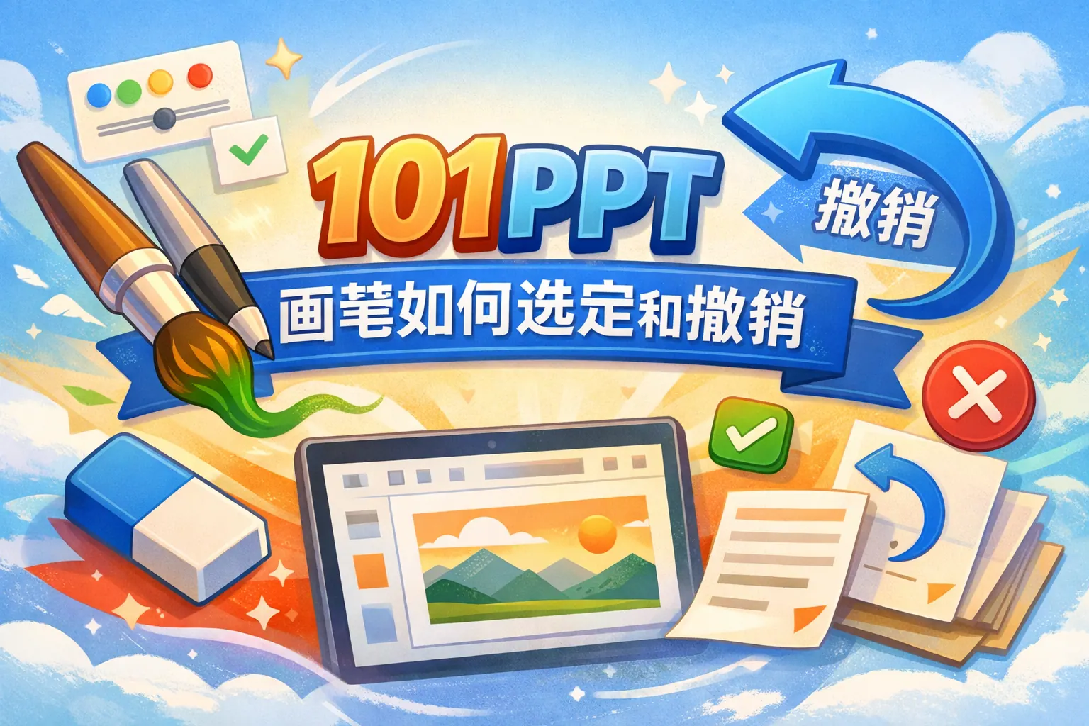 101ppt画笔如何选定和撤销